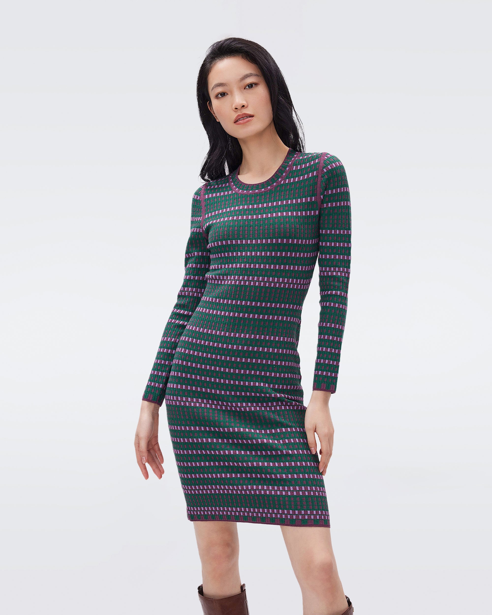 h&m jacquard knit dress Ladies - Black Jacquard-Weave Dress - Size: XXL