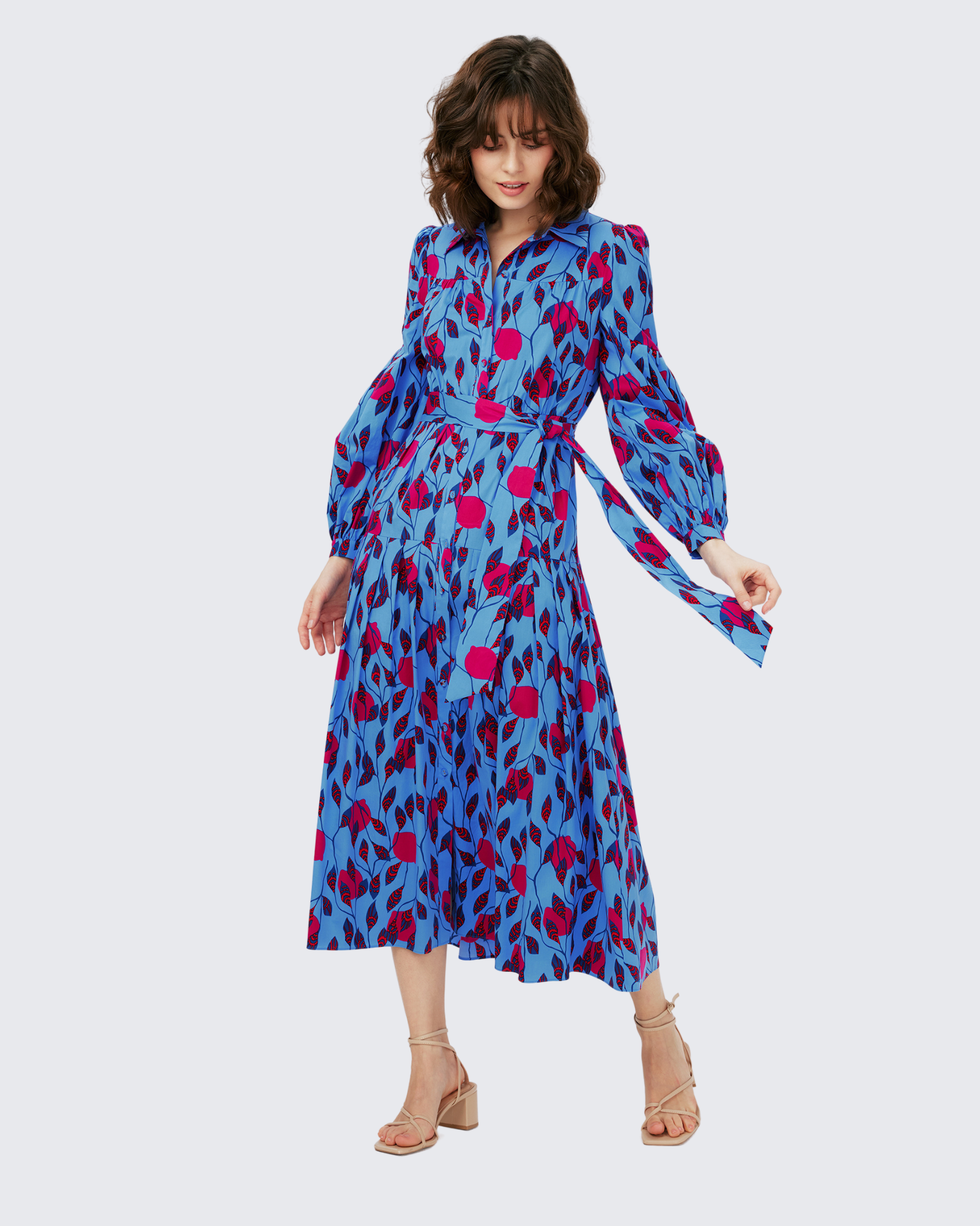 diane von furstenberg blue floral dress Diane von Furstenberg Asymmetric Floral Wrap Dress