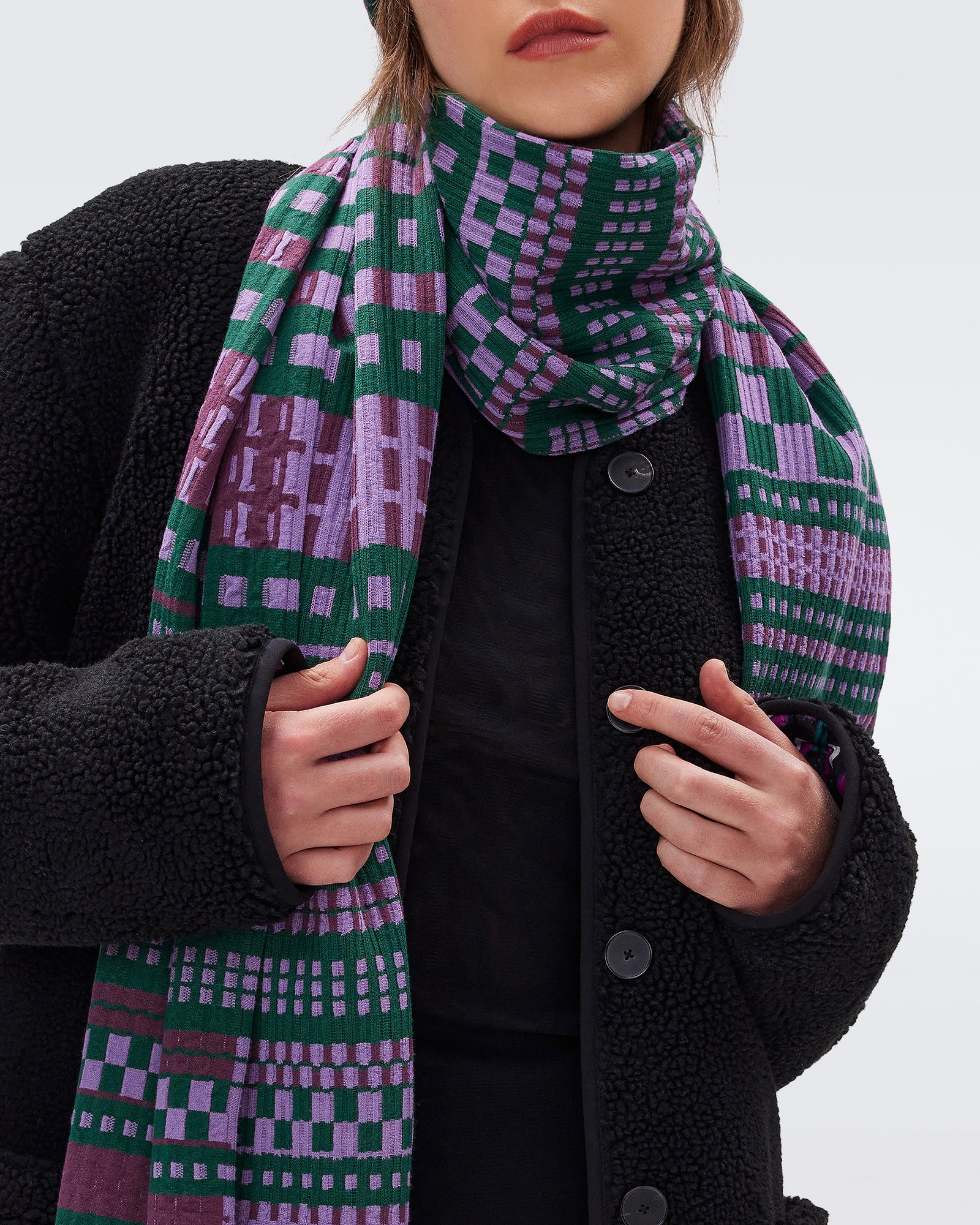 Yzma Knit Jacquard Scarf