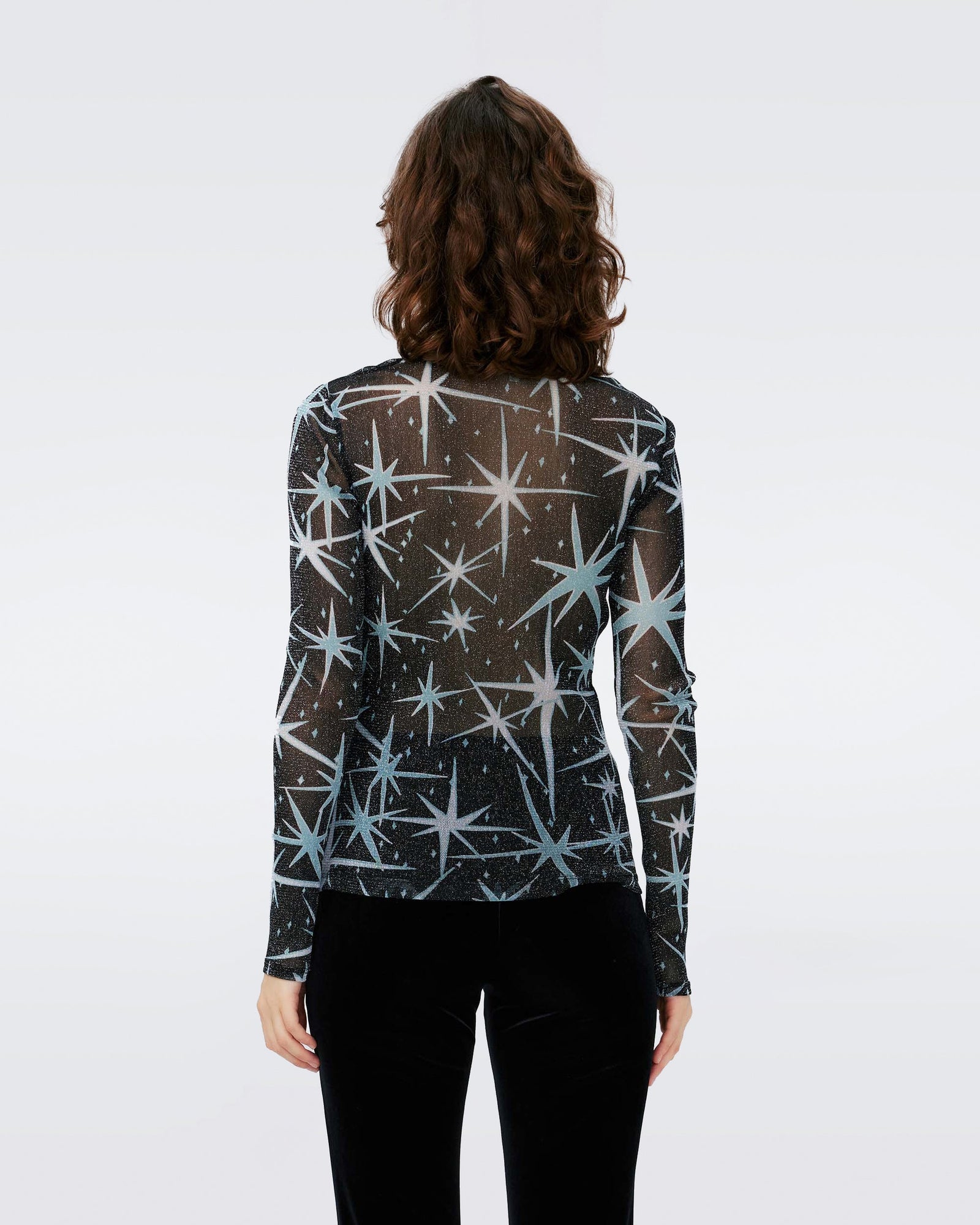 Logan Metallic Mesh Top