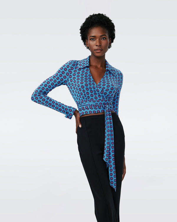 Dvf Bobbie Top In Flower Tie Barrier Reef