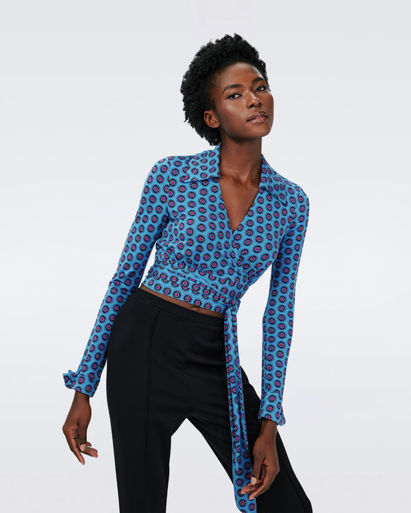 Dvf Bobbie Top In Flower Tie Barrier Reef