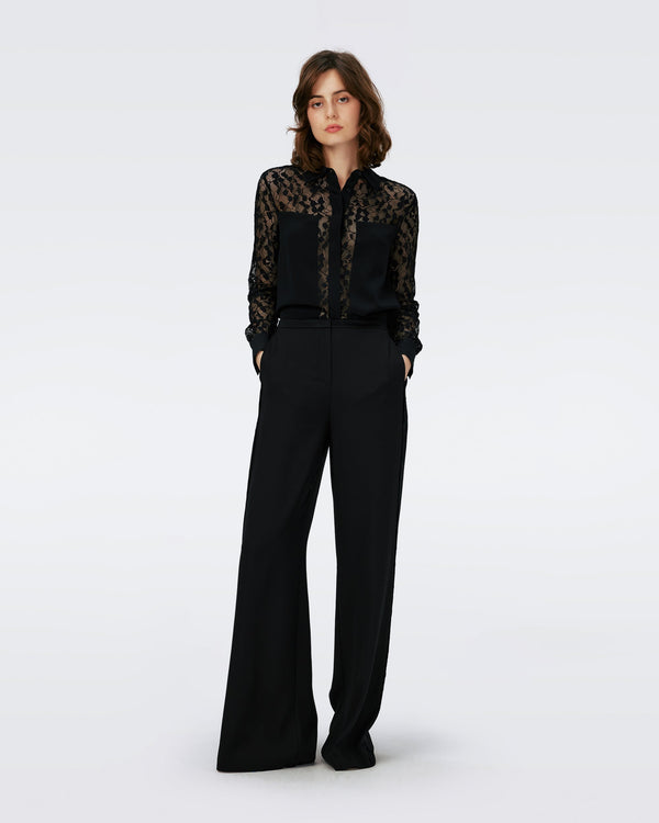 Dvf Louise Top In Black/Lace