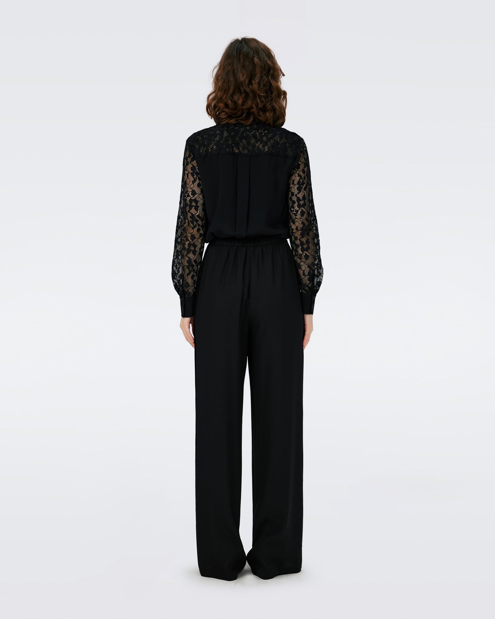 Dvf Louise Top In Black/Lace