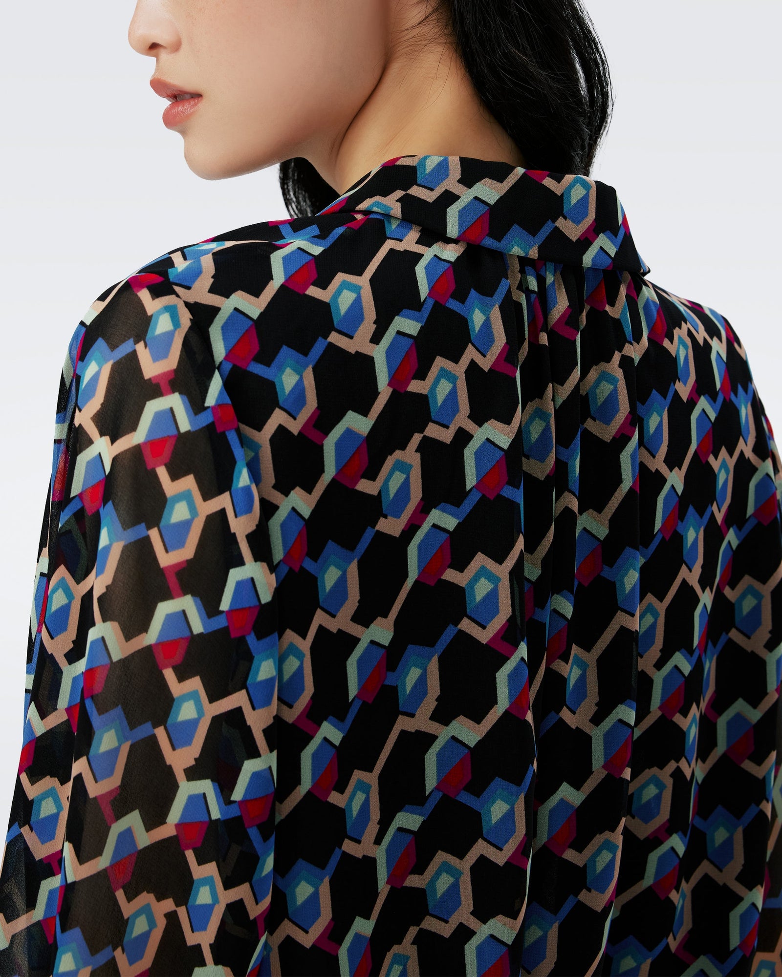 Dvf Kipleen Top In Geo Illusion Sm