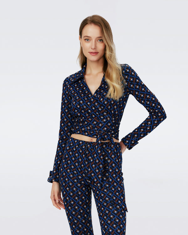 Dvf Bobbie Two Top In Tarot Maze Ocean Blue