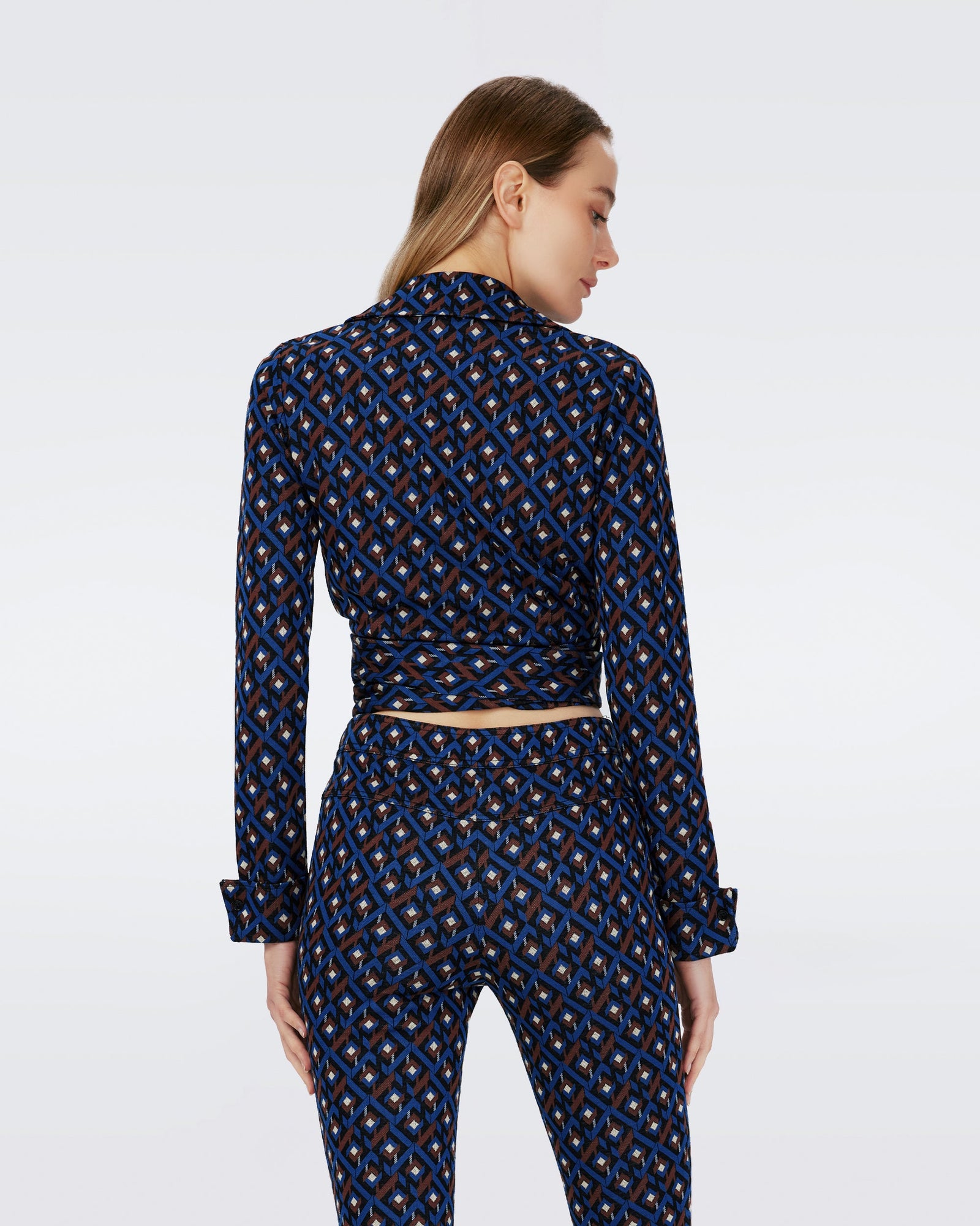Dvf Bobbie Two Top In Tarot Maze Ocean Blue