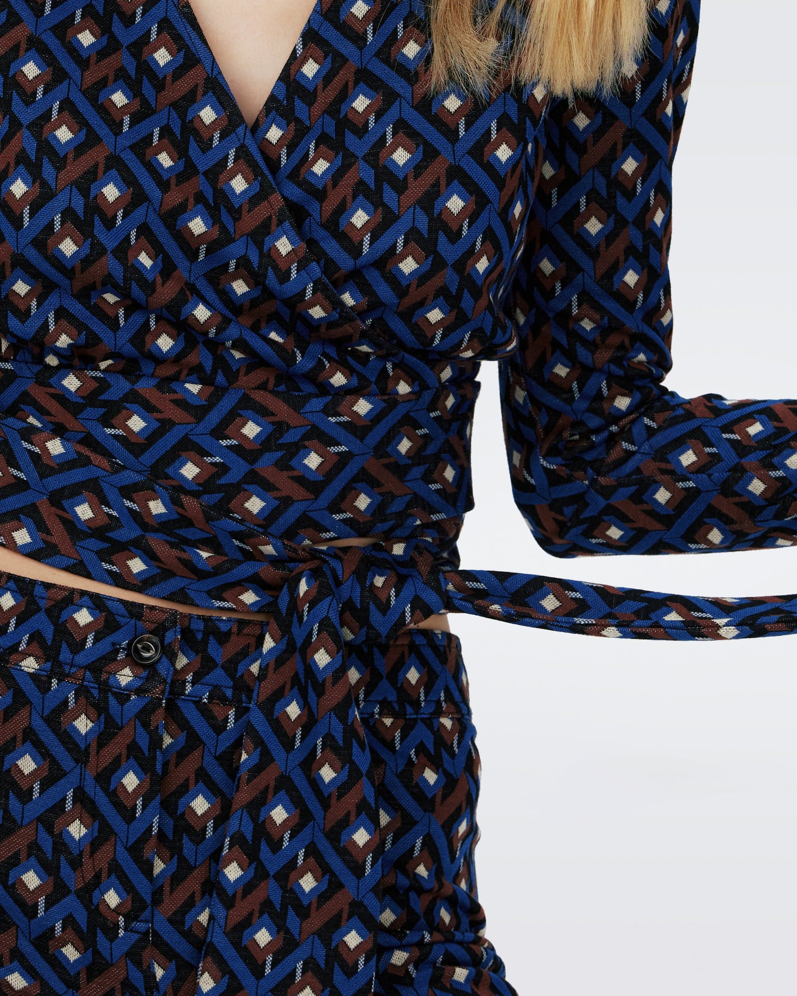 Dvf Bobbie Two Top In Tarot Maze Ocean Blue