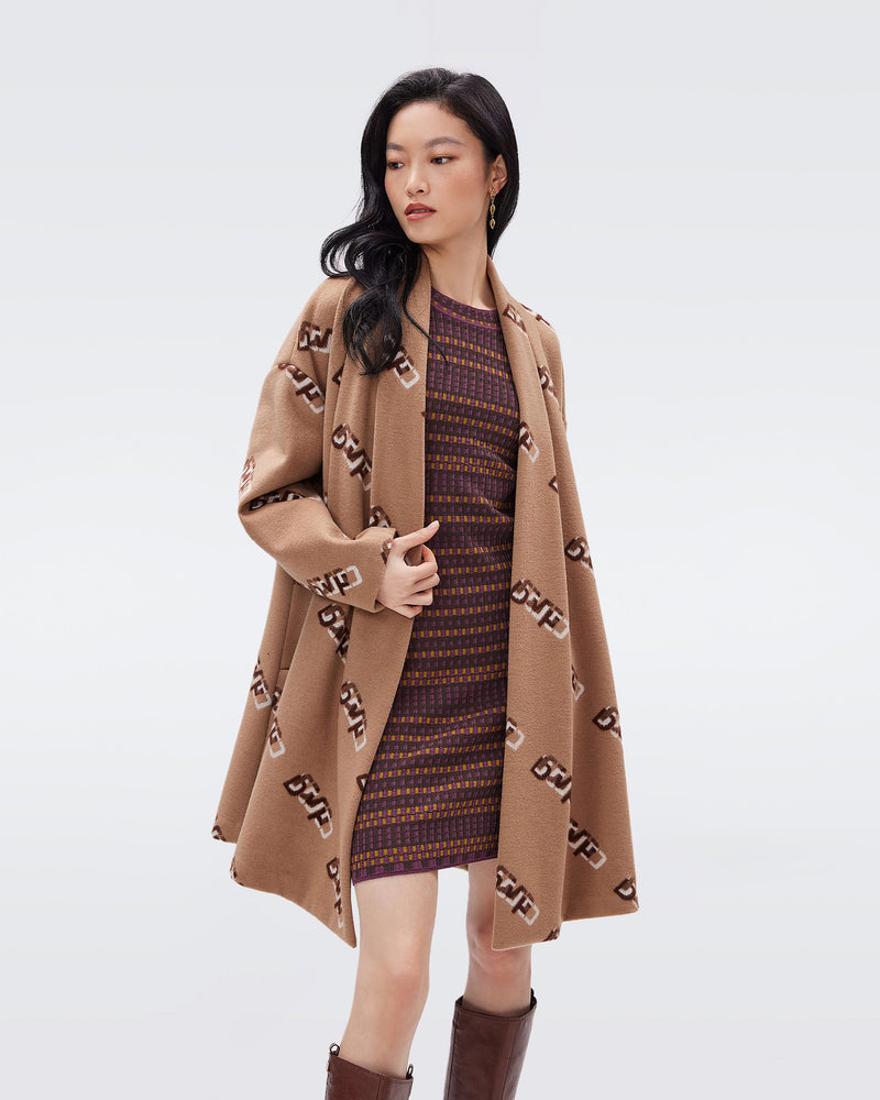 Ray Knit Jacquard Coat