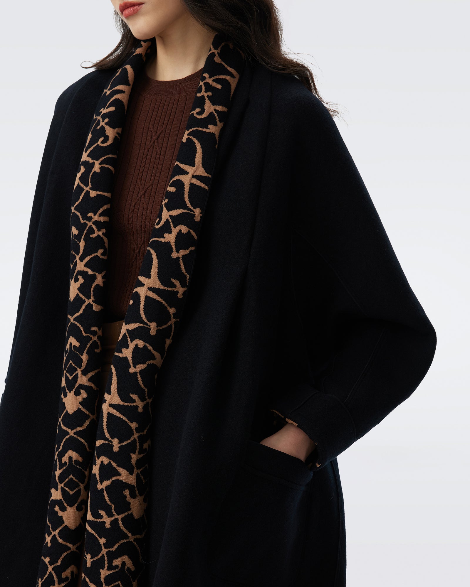 DVF SHORT RAY REVERSIBLE COAT
