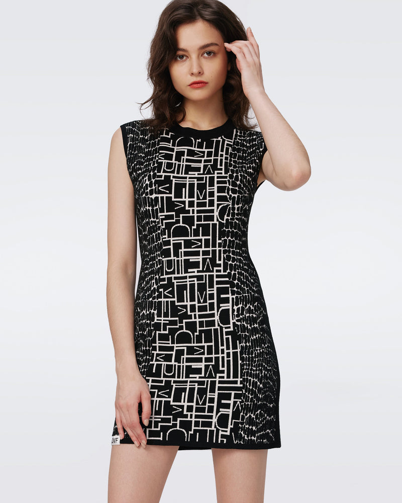 Aviva Knit Jacquard Reversible Dress