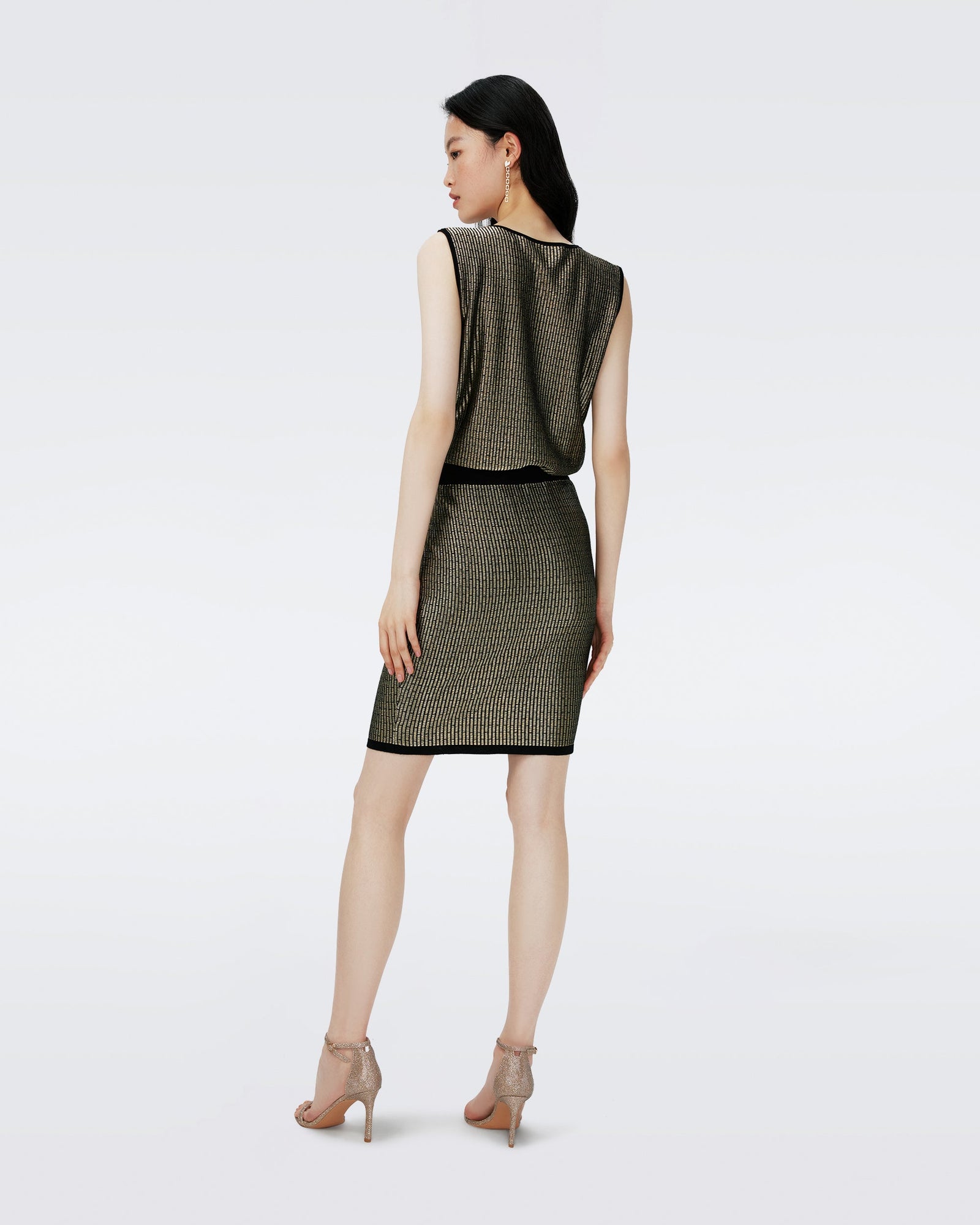Richie Metallic Knit Jacquard Dress