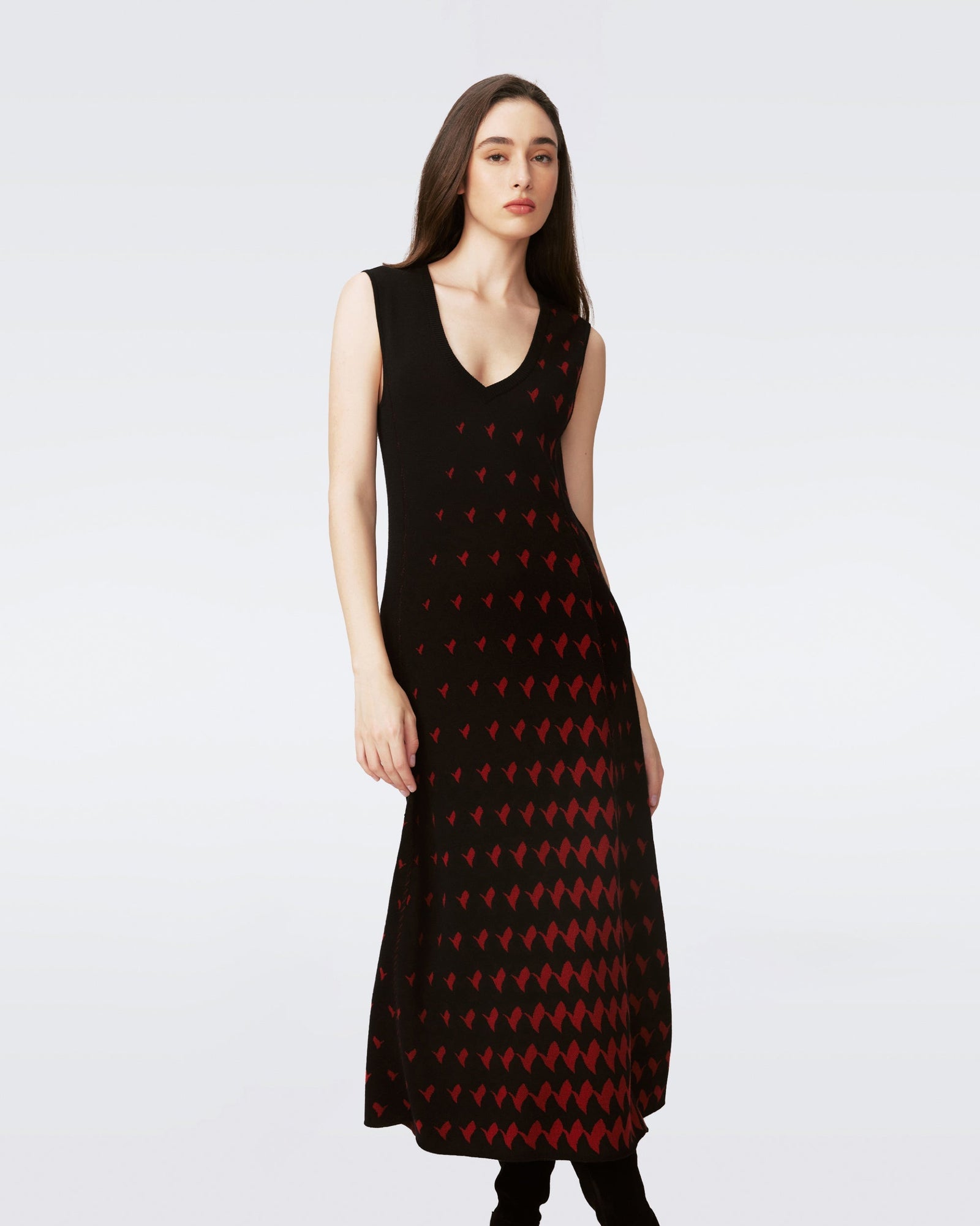 DVF ROSS DRESS in BIRD WEAVE PINK GRADIENT