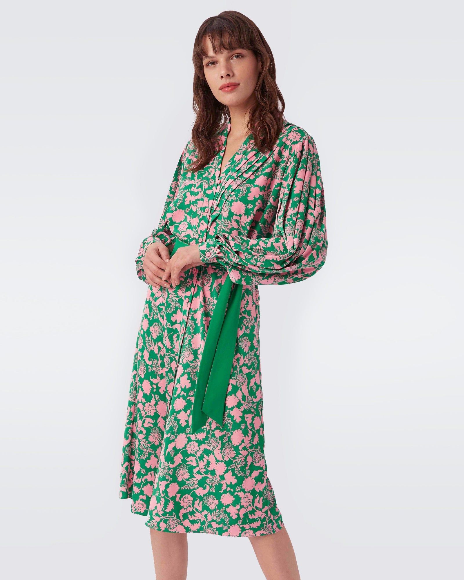 Khloe Faux-Wrap Crepe Dress