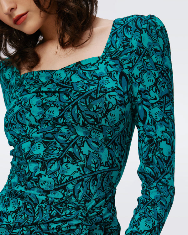 DVF HUGHIE DRESS in FORGET ME NOTS GREEN