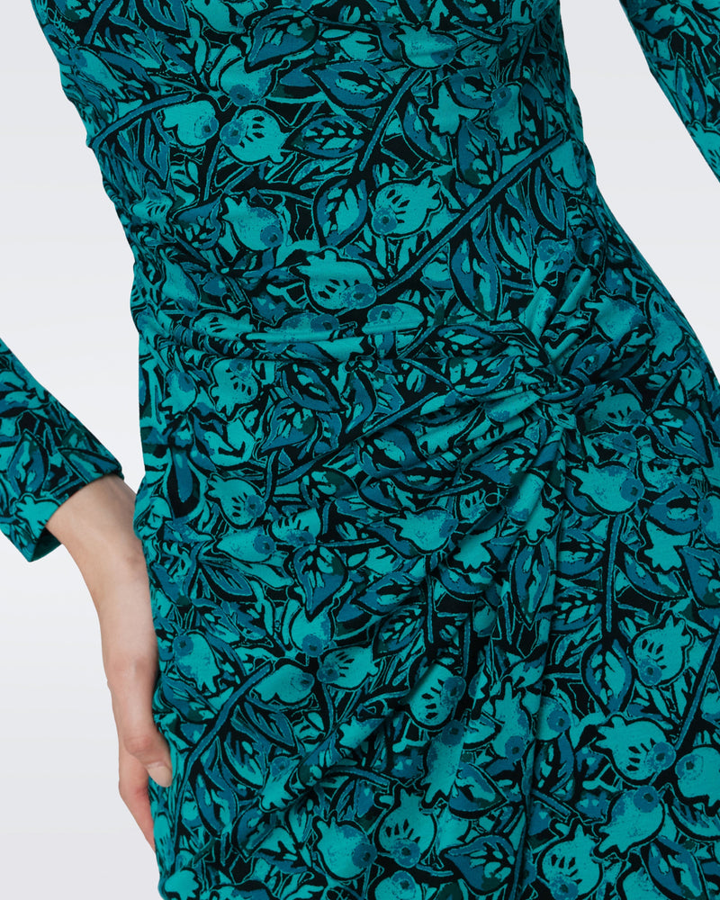 DVF HUGHIE DRESS in FORGET ME NOTS GREEN