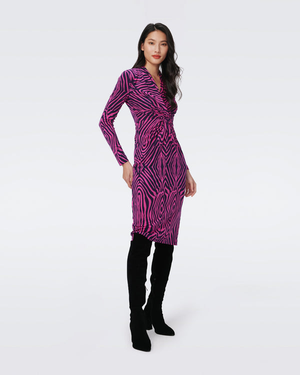 DVF PRITI DRESS in ZEBRA INDIAN PINK MED