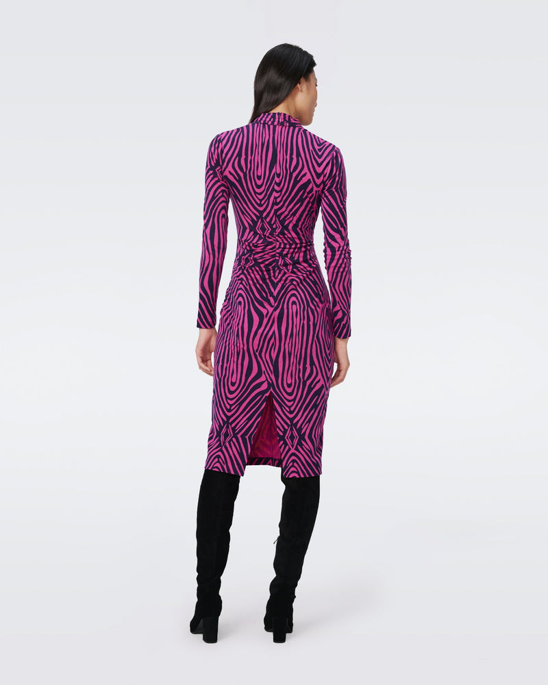 DVF PRITI DRESS in ZEBRA INDIAN PINK MED