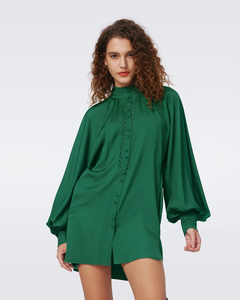 DVF TONI DRESS in GREEN ROOM