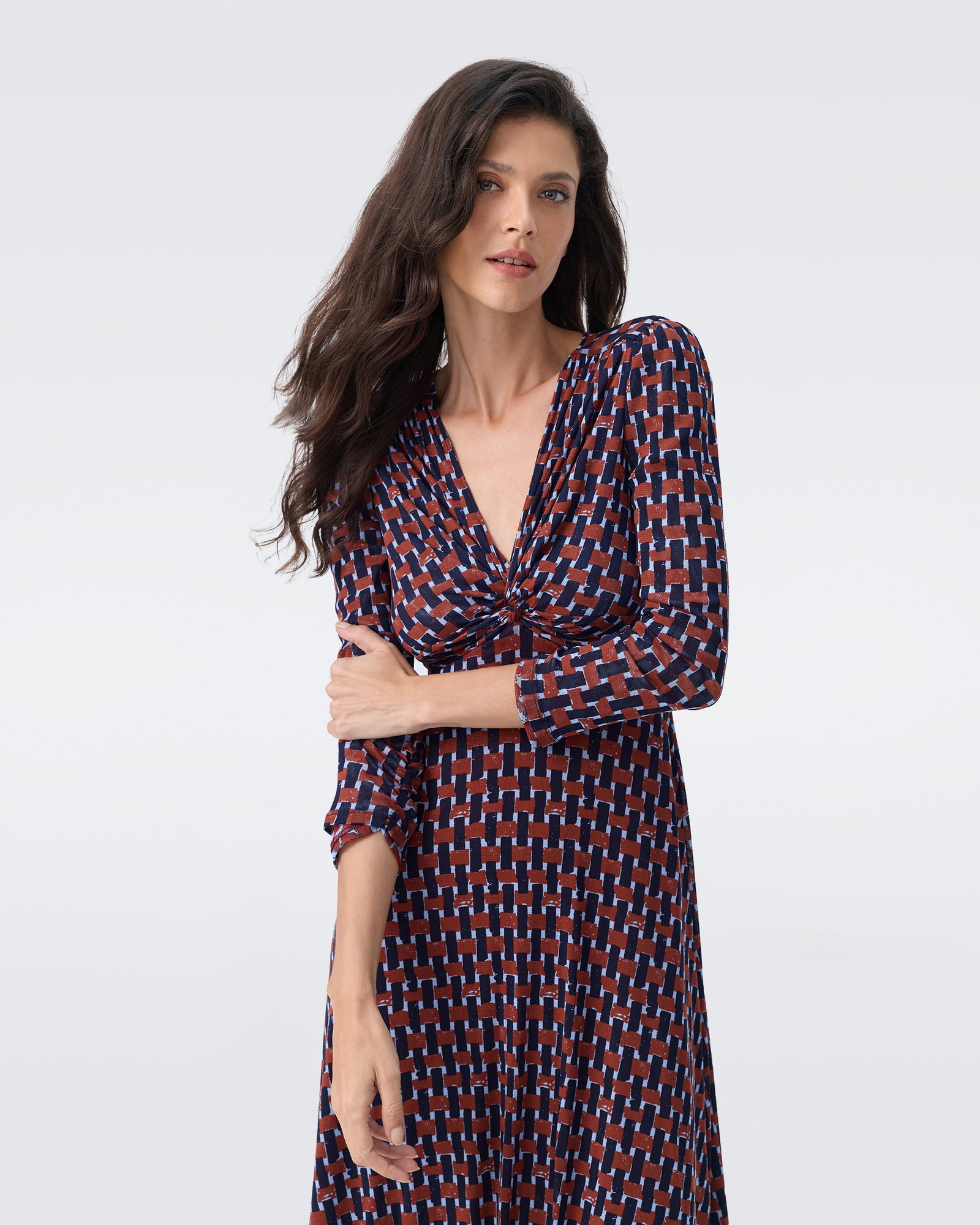 DVF CARRY REVERSIBLE 3/4 DRESS