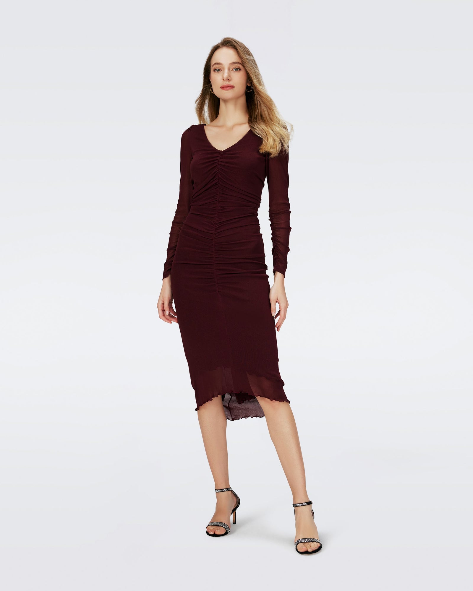 Dvf Gypsy Dress In Wine Pink