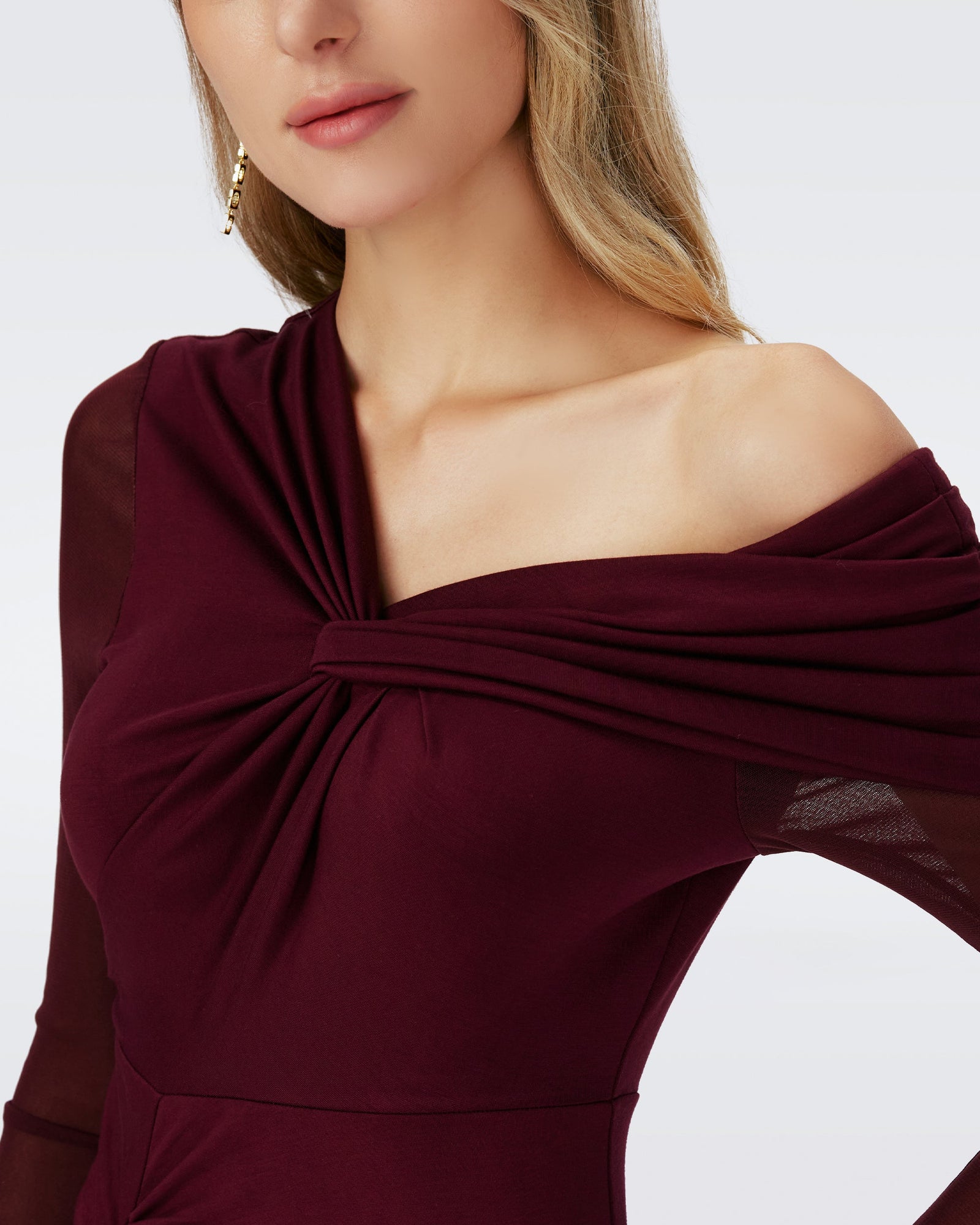 Dvf Rich Dress In Wine Pink