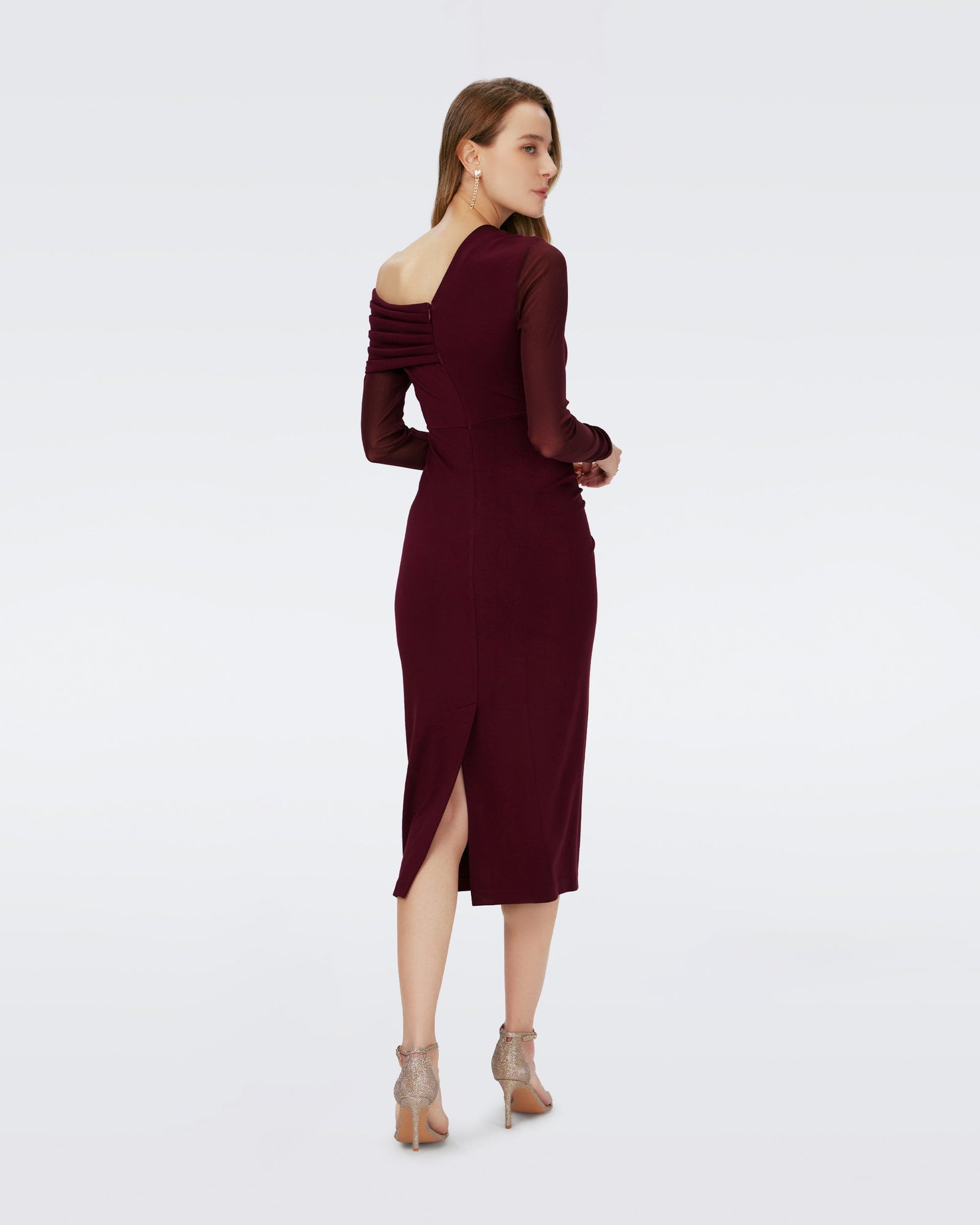 Dvf Rich Dress In Wine Pink