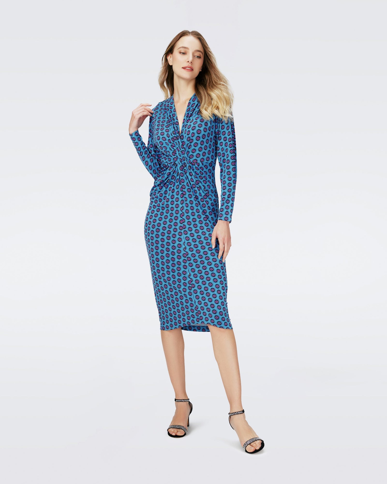 Dvf Timothy Dress In Flower Tie Barrier Reef
