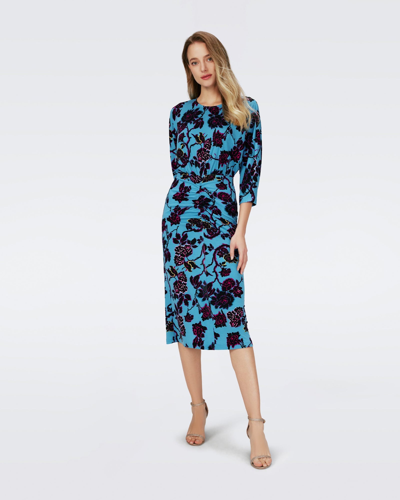 Dvf Chrisey Dress In China Vine Barrier Reef Lg