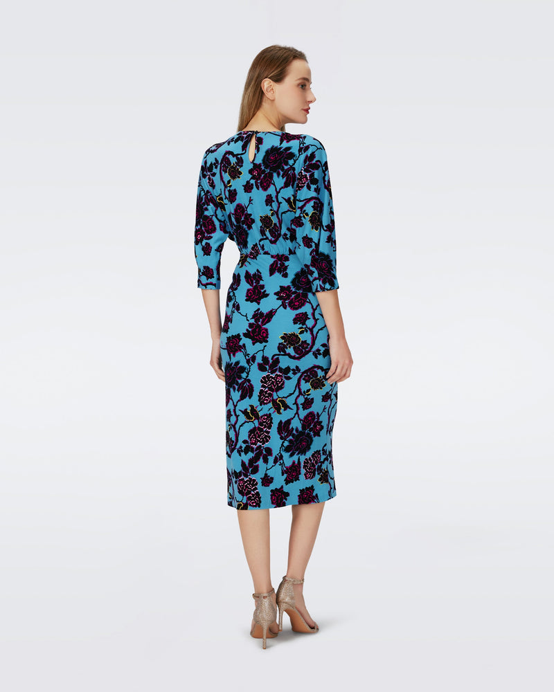 Dvf Chrisey Dress In China Vine Barrier Reef Lg