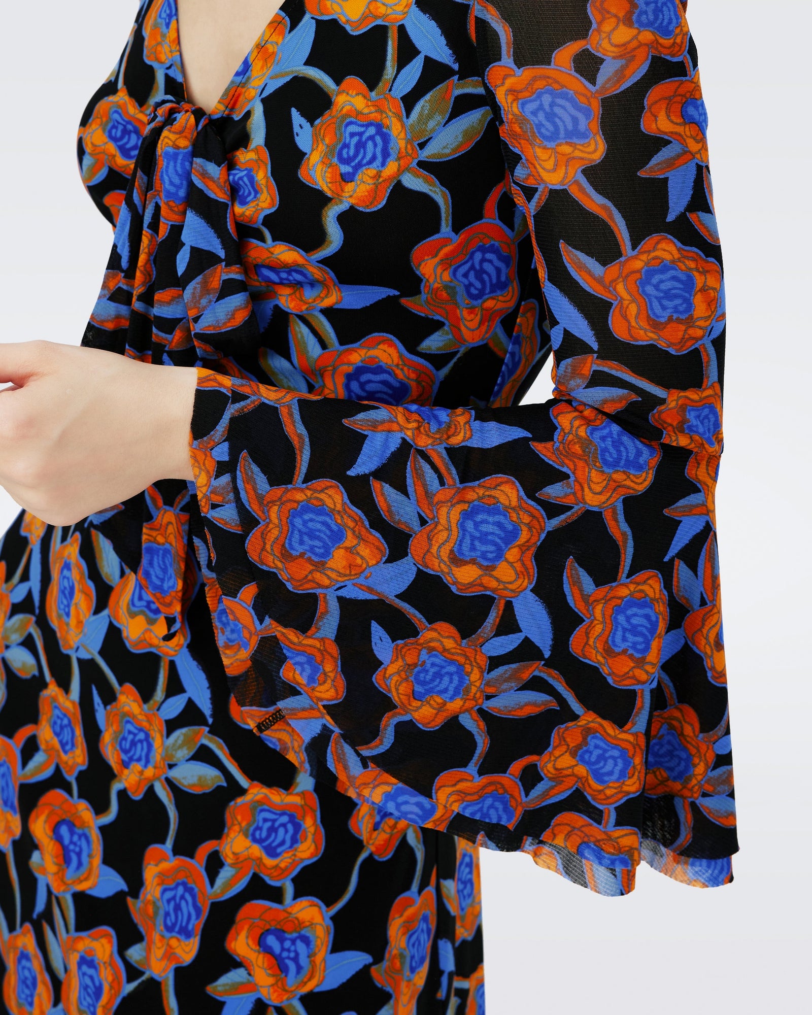 Dvf New Shauna Dress In Oracle Rose Sm Blk Coffee