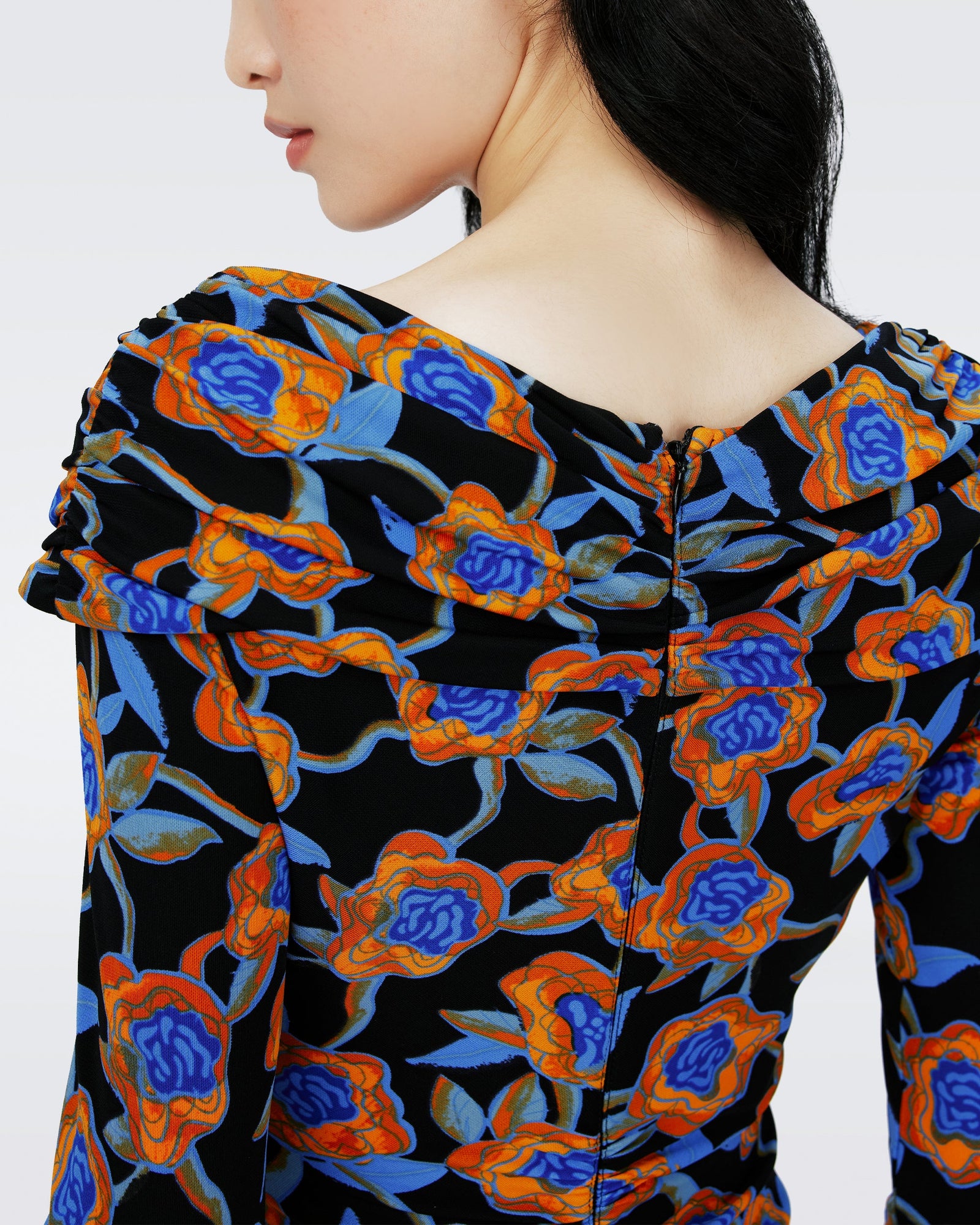 Dvf Jim Dress In Oracle Rose Sm Blk Coffee