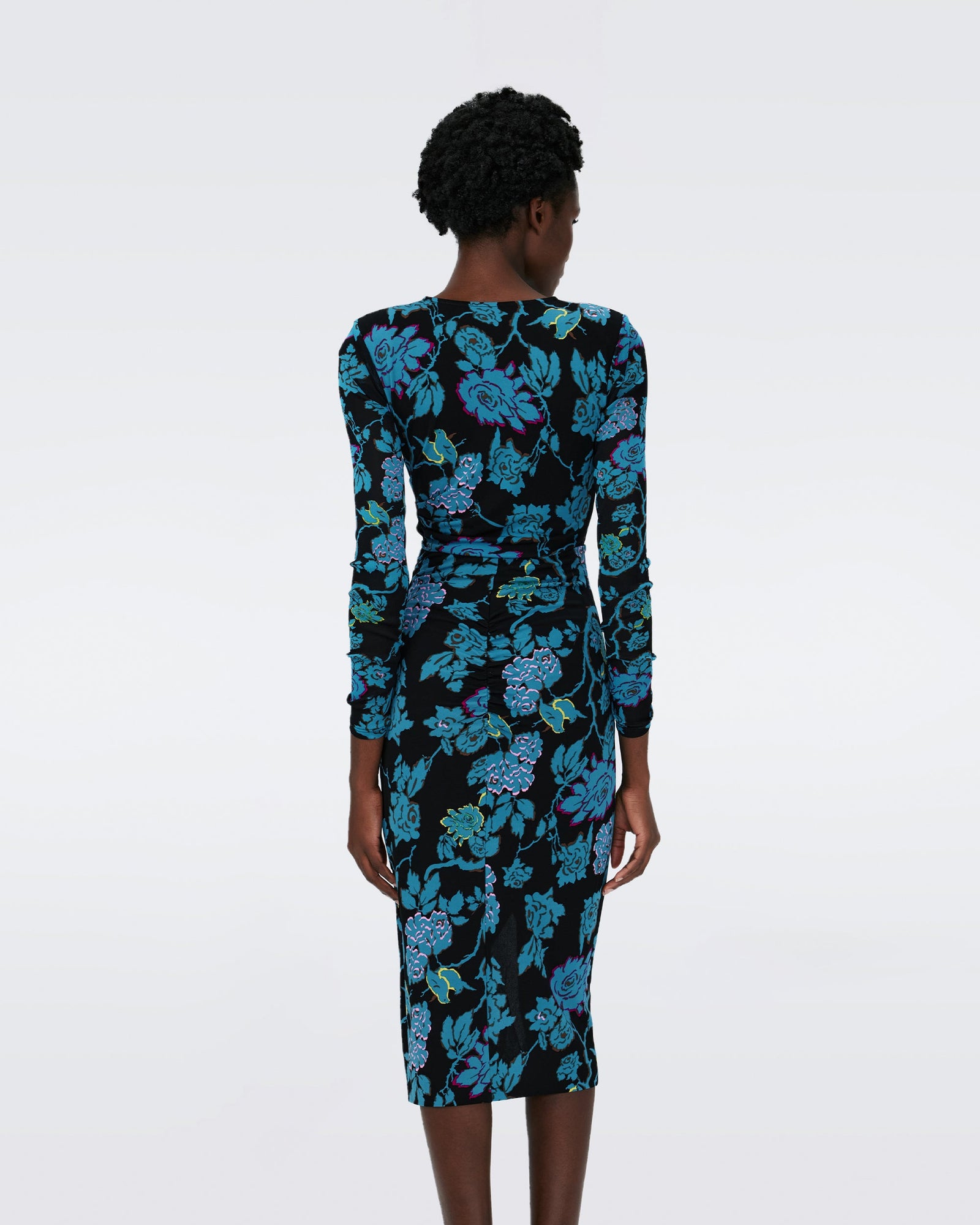 Dvf Nevine Dress In China Vine Blk/China Vine Blk