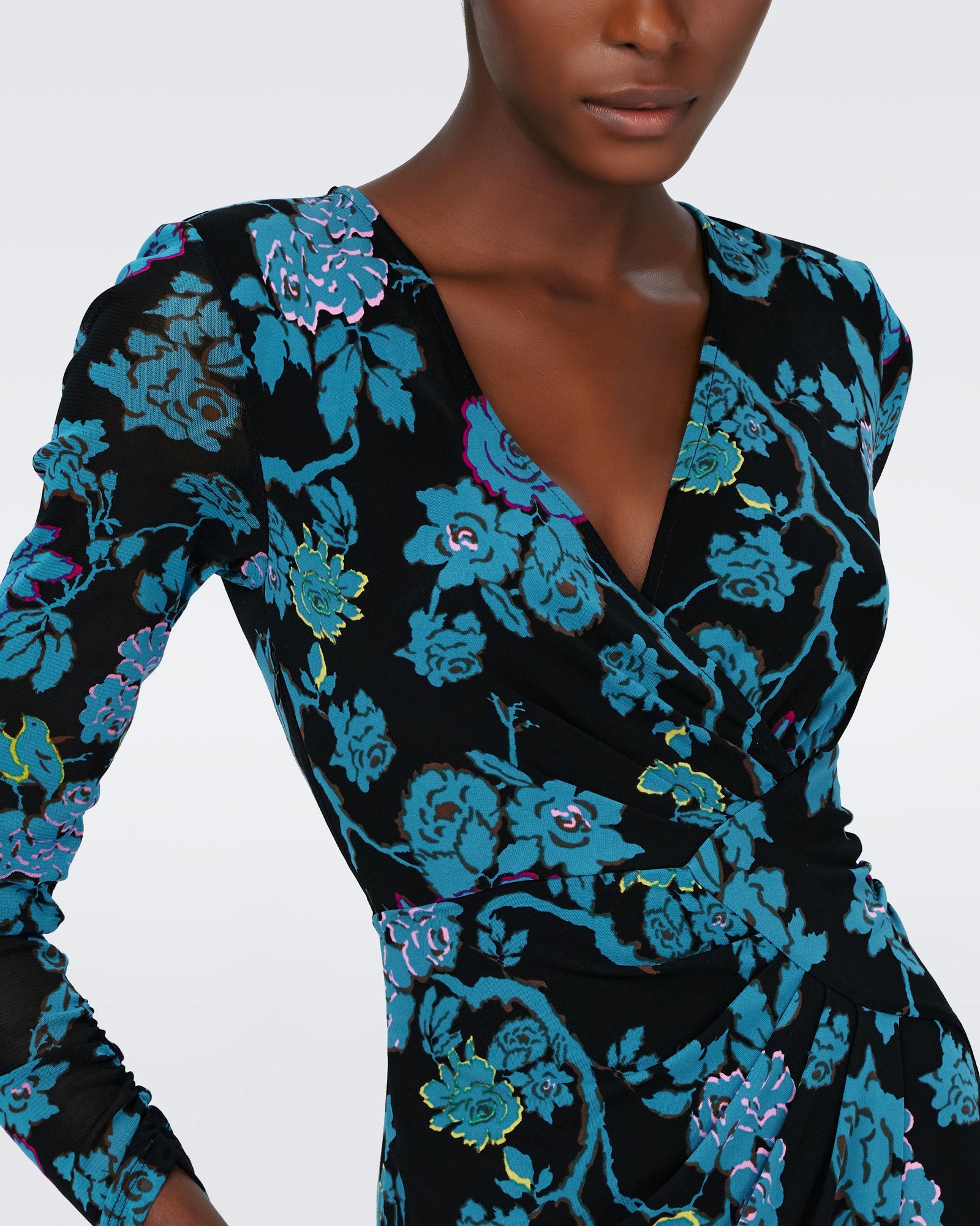 Dvf Nevine Dress In China Vine Blk/China Vine Blk