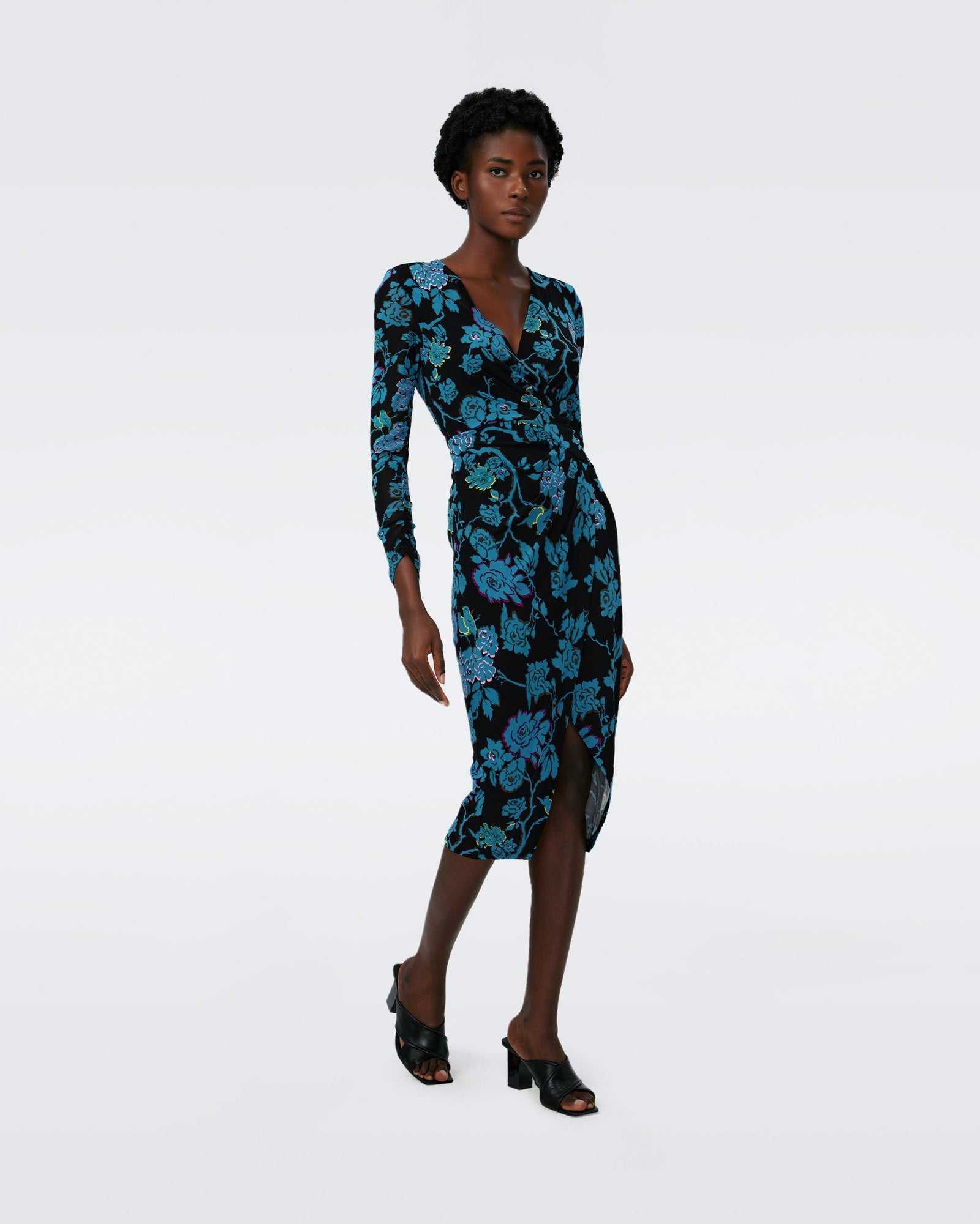 Dvf Nevine Dress In China Vine Blk/China Vine Blk