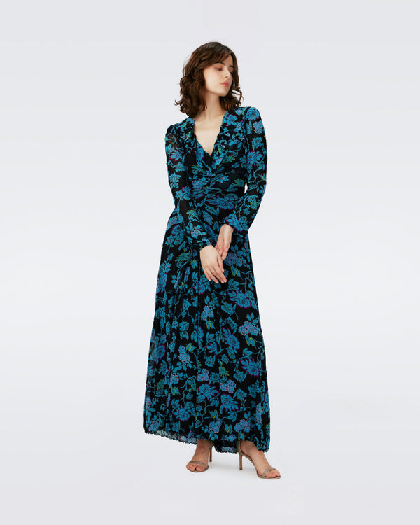 Dvf Sean Dress In China Vine Blk Med