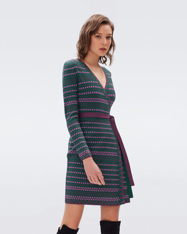 Nita Knit Jacquard Wrap Dress