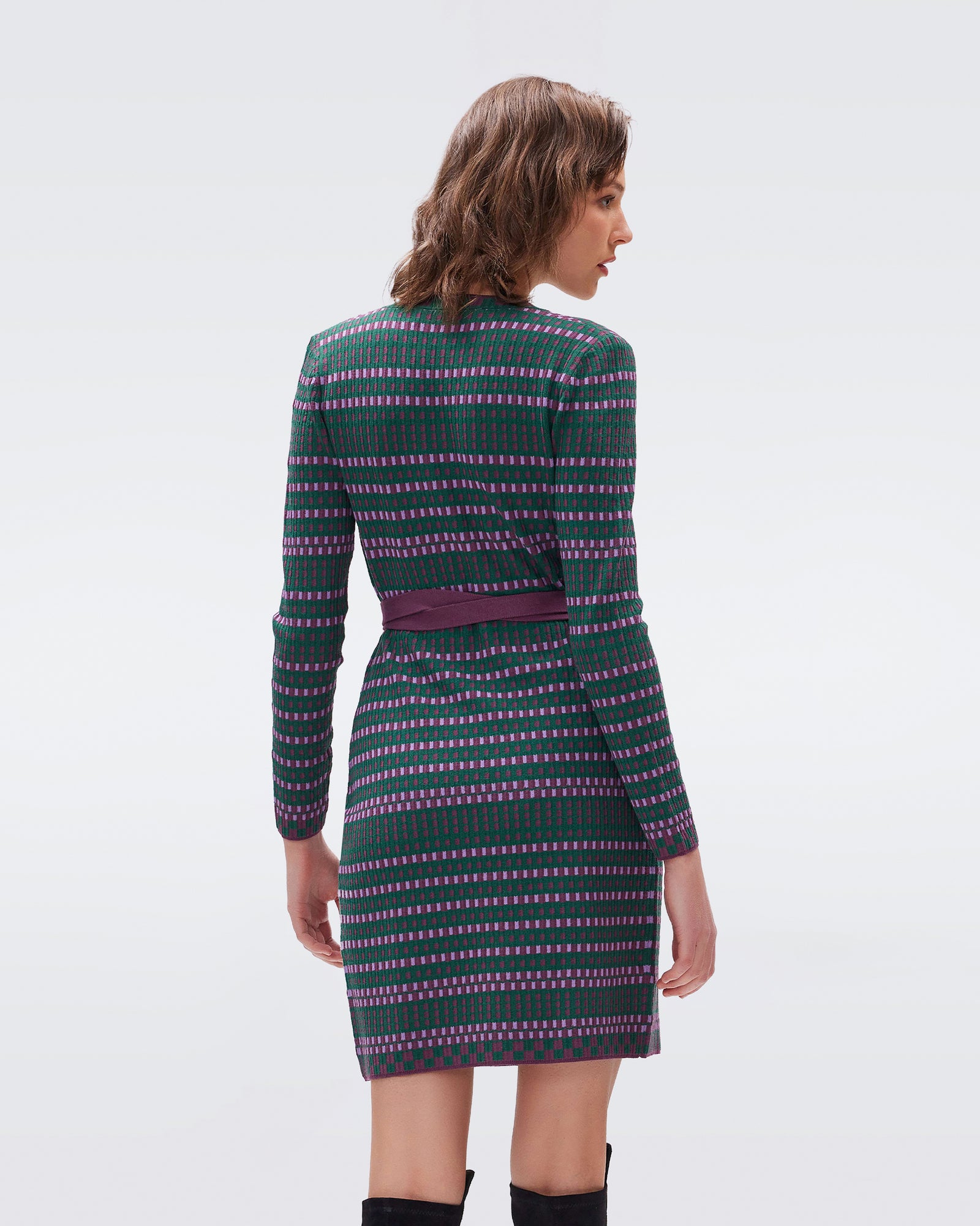 Nita Knit Jacquard Wrap Dress