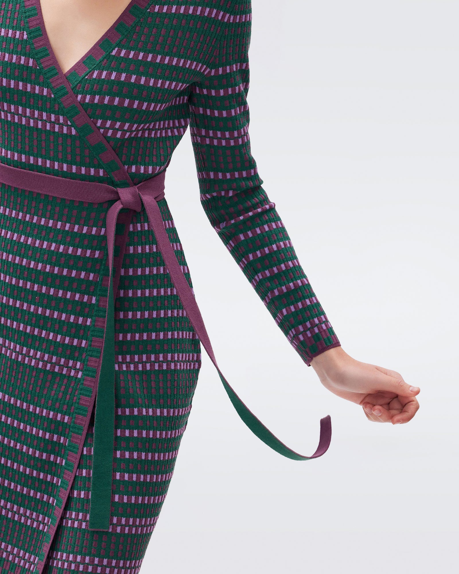 Nita Knit Jacquard Wrap Dress