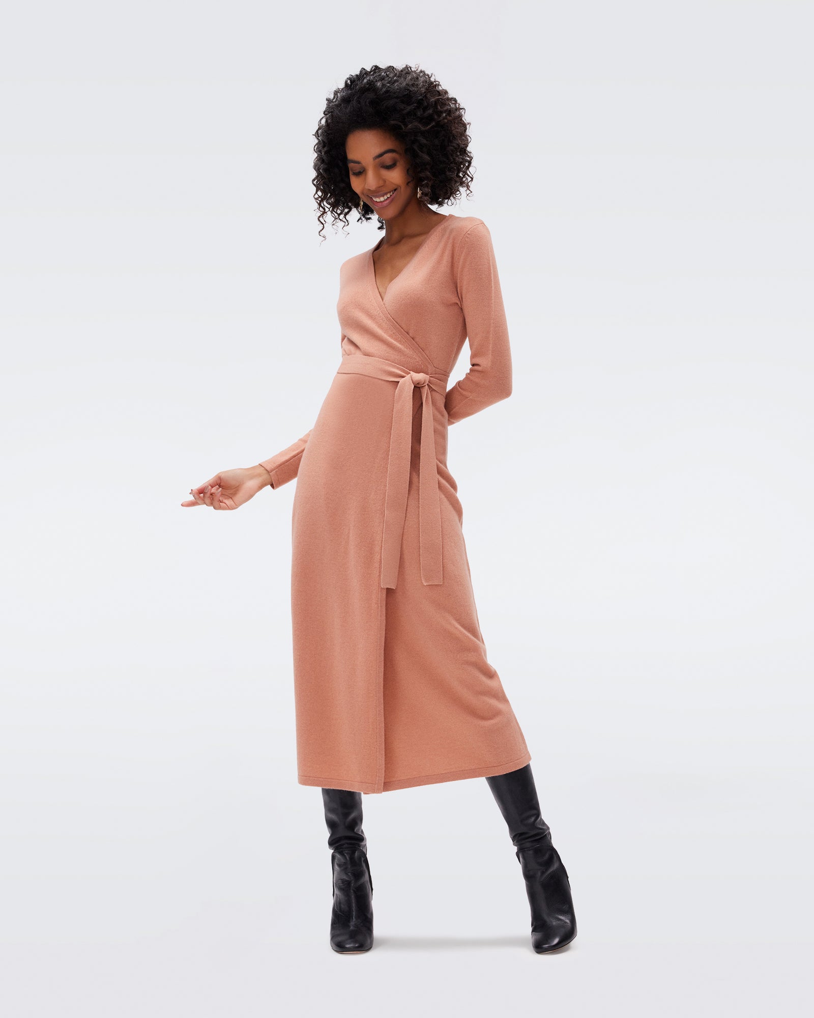 Astrid Wool-Cashmere Wrap Dress