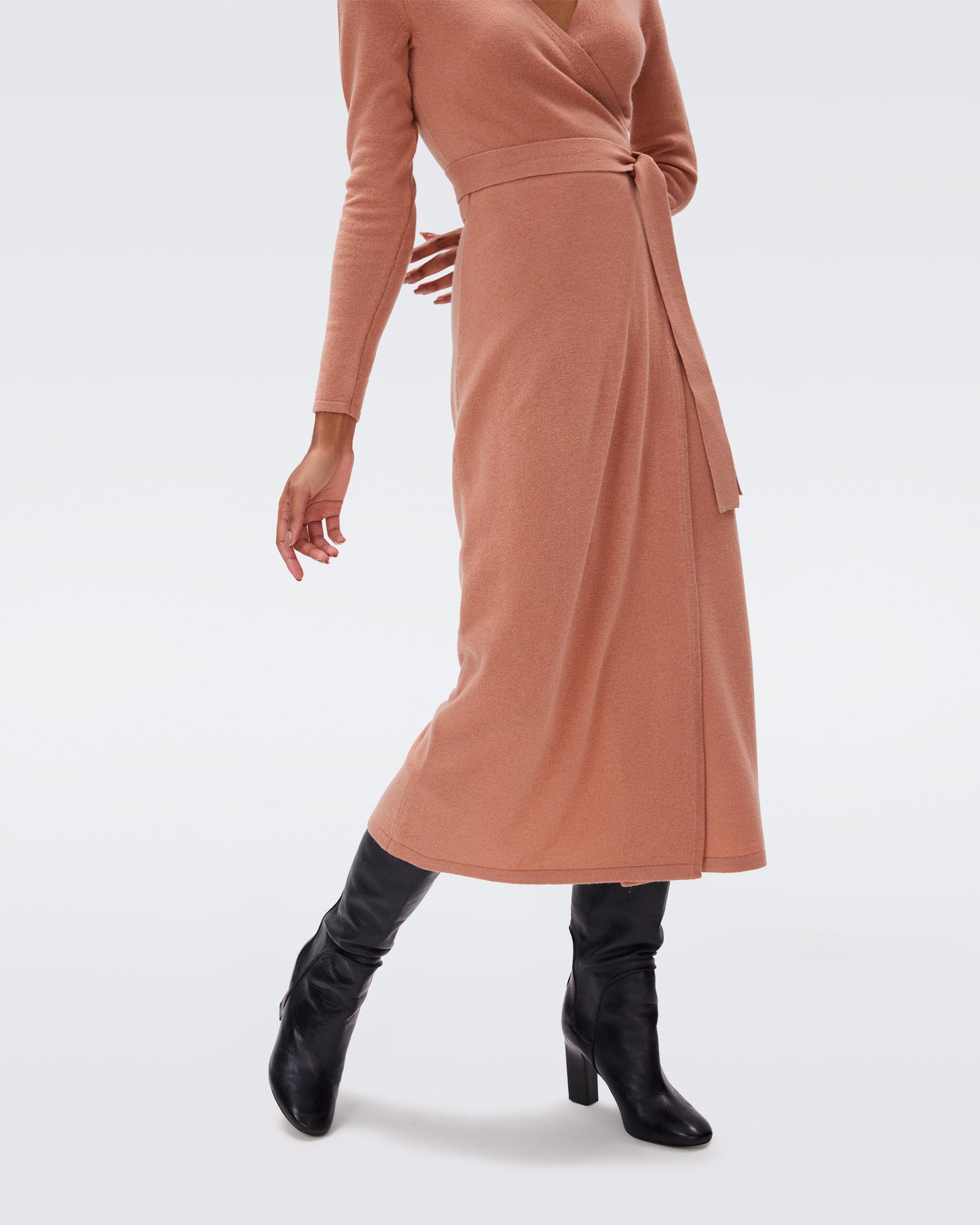 Astrid Wool-Cashmere Wrap Dress