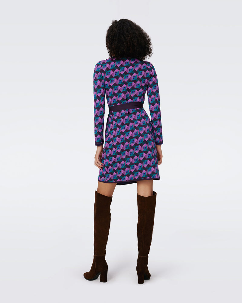 Edwina Knit Jacquard Wrap Dress