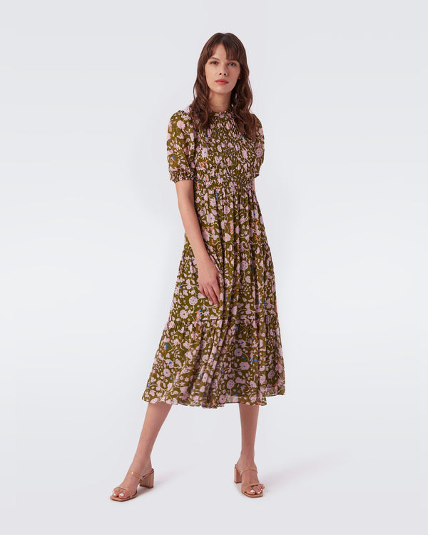 Blossom Voile Tiered Midi Dress