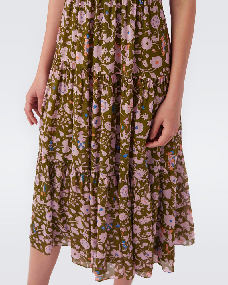 Blossom Voile Tiered Midi Dress