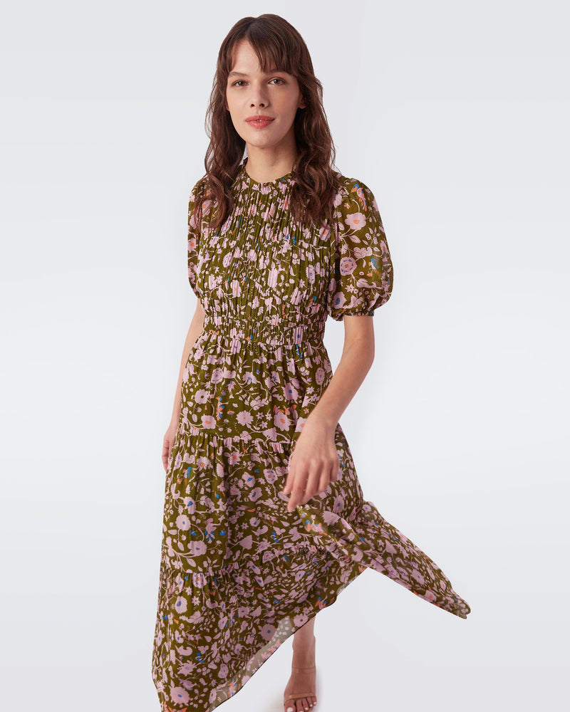 Blossom Voile Tiered Midi Dress