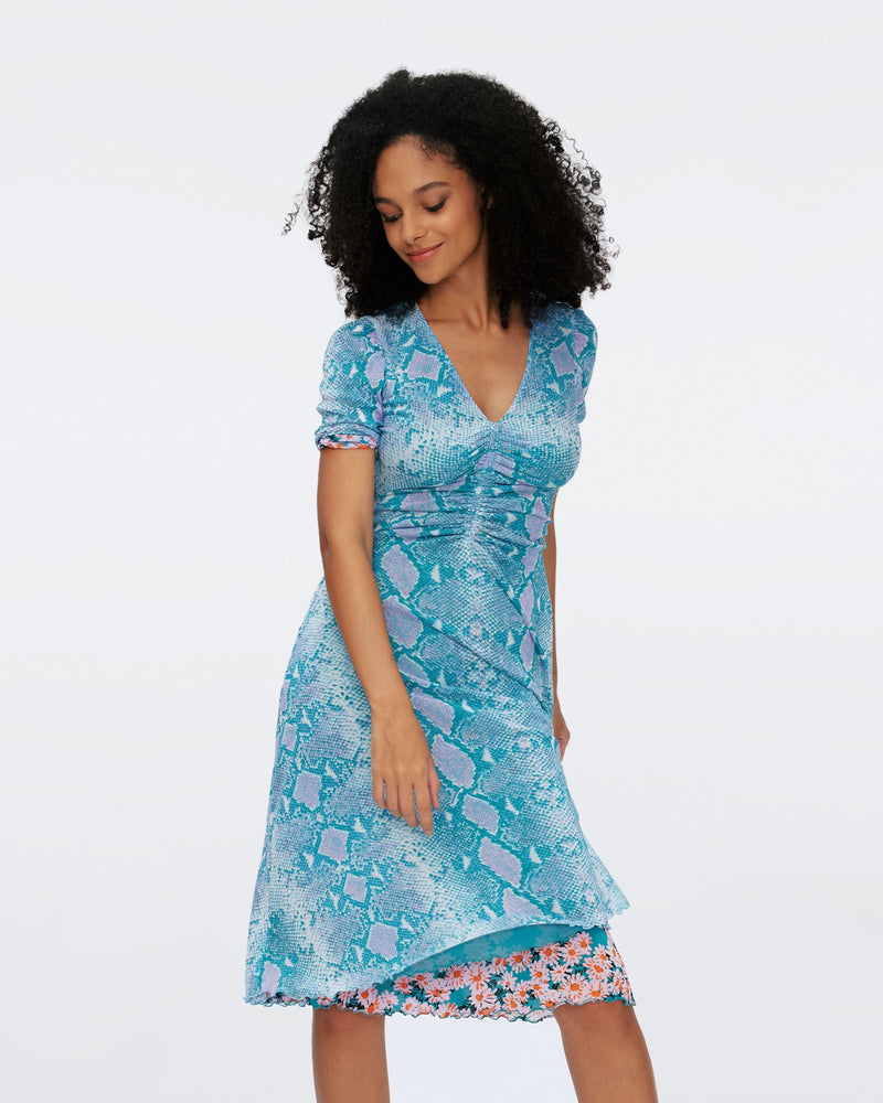 koren reversible mesh midi dress DIANE VON FURSTENBERG Koren reversible printed stretch-mesh dress