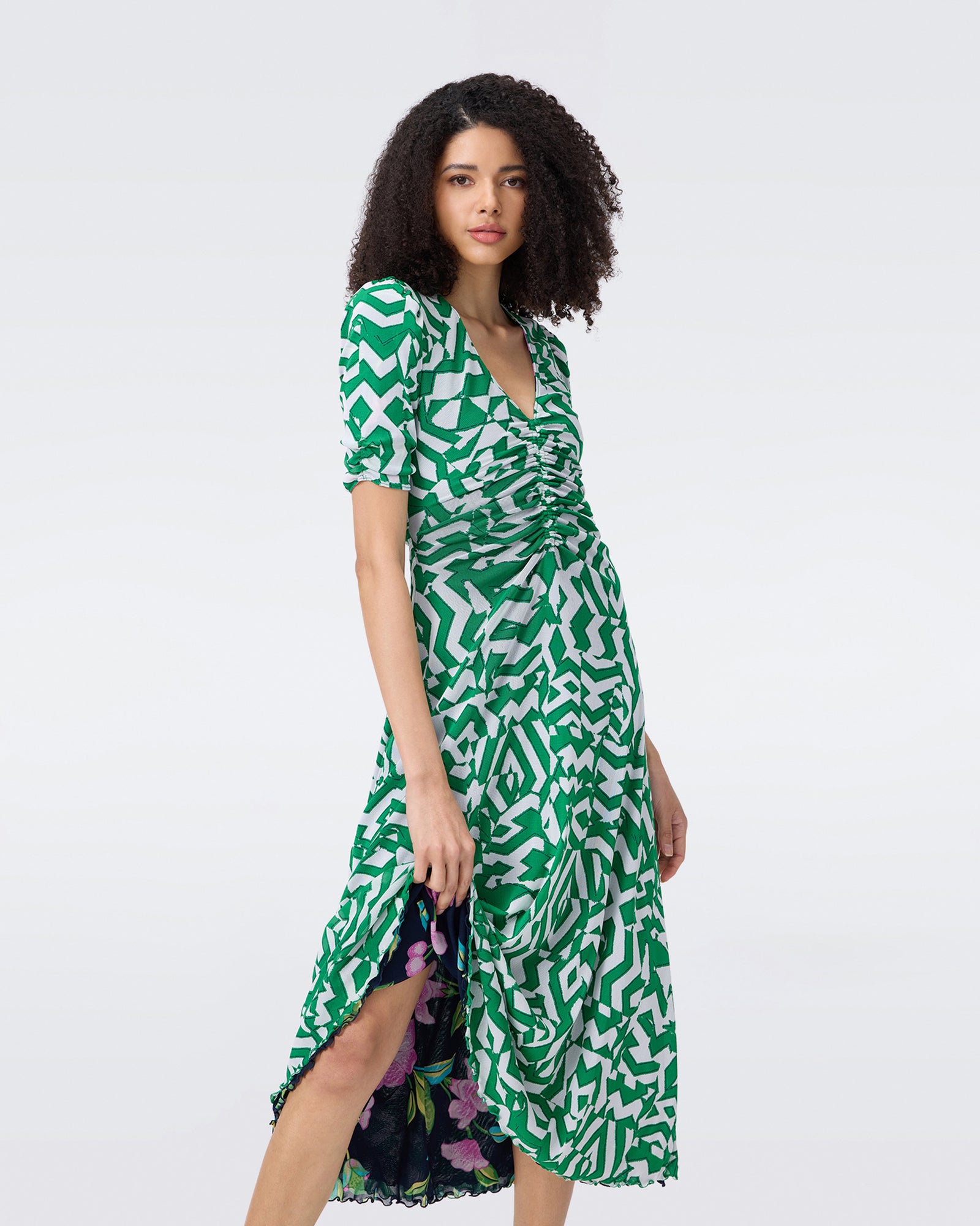 DVF KOREN REVERSIBLE MIDI DRESS