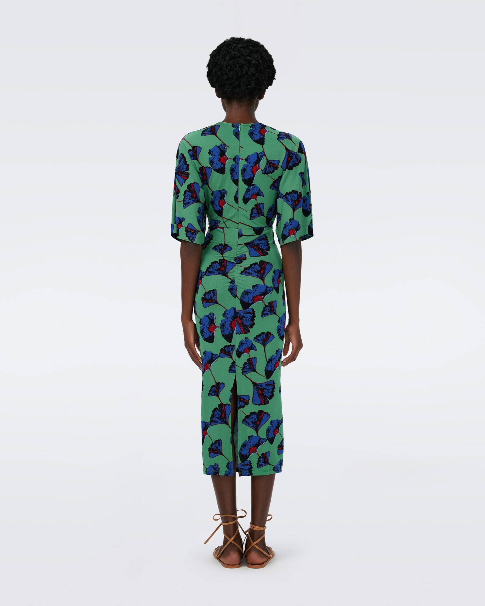 Dvf Valerie Dress In Falling Gingko Venus Gn Lg