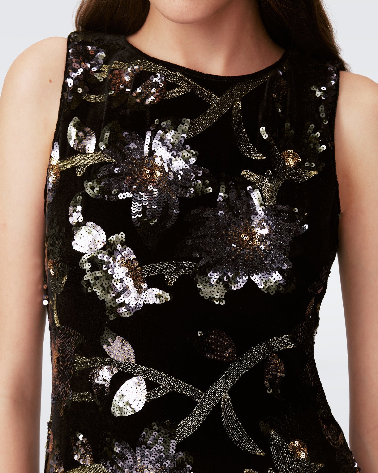 dvf sequin dress Diane Von Furstenberg Sequin Asymmetric One-Shoulder Midi Dress In Neutrals - 15% Off