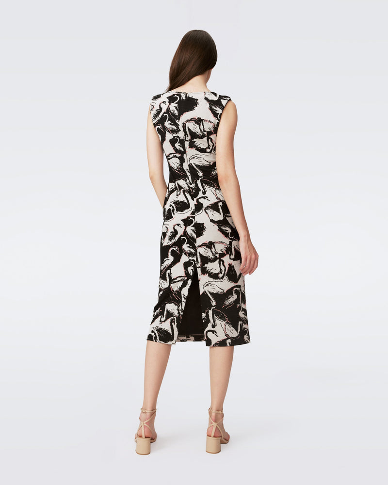 DVF SHAMIRA DRESS in BLACK SWAN LG